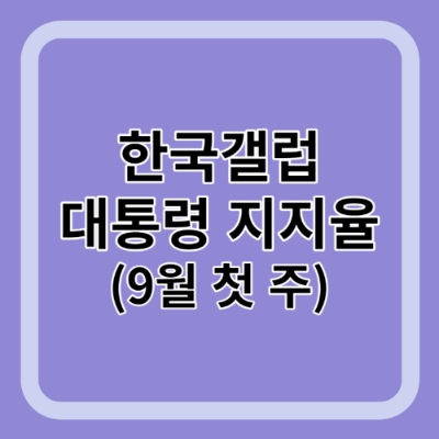 한국갤럽 대통령 지지율