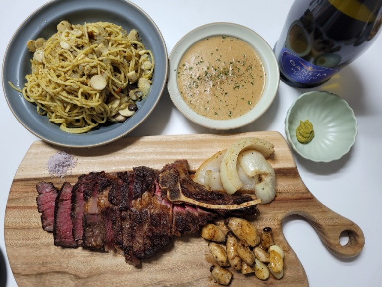 이마트 토마호크 스테이크 [내돈내산] 이마트 와인 2종 4