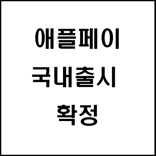  애플페이 국내 출시 확정