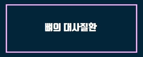  뼈의 대사질환 And 아낙시메네스