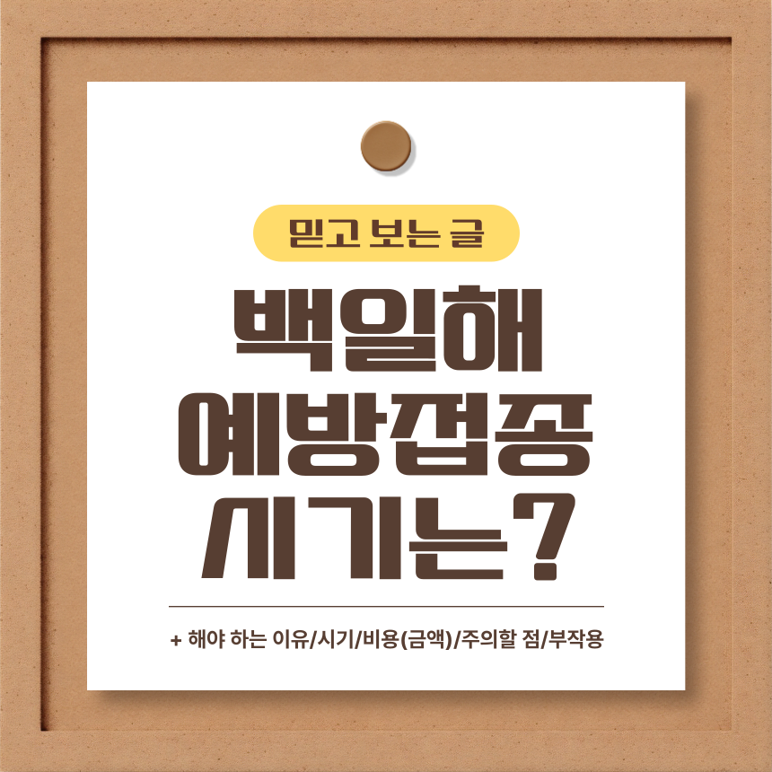 백일해 예방접종 시기
