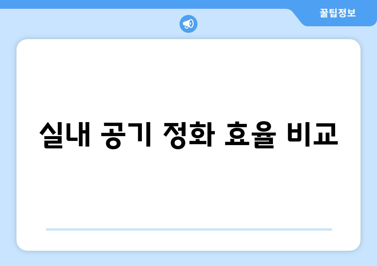 실내 공기 정화 효율 비교