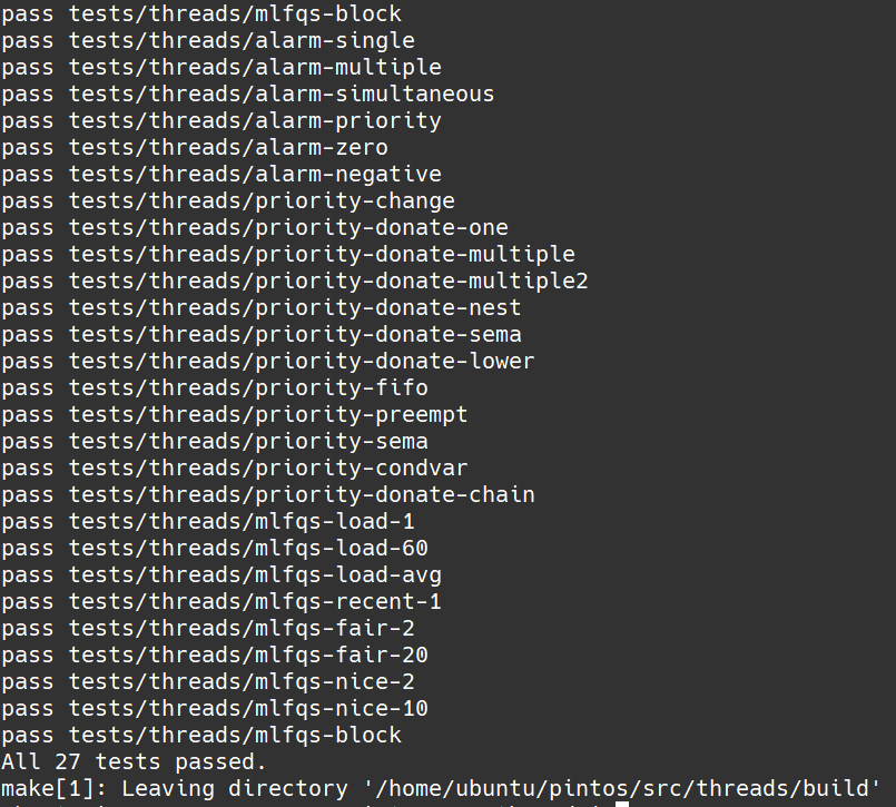 Pintos Project 1 Threads. Advanced Scheduler