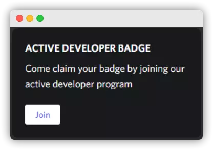 Active Developer 프로그램 팝업 화면