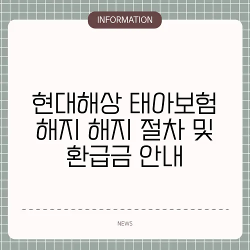 현대해상 태아보험 해지 해지 절차 및 환급금 안내