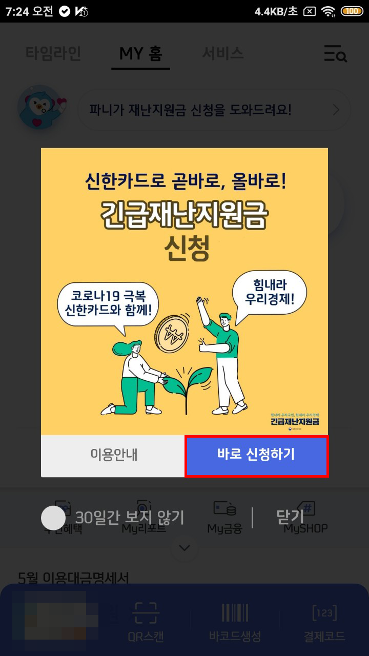  정부 긴급재난지원금 신청하기(feat. 신한페이판)+사용후기