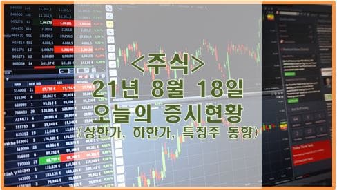  [주식] 21년 8월 18일 오늘의 증시현황 (상한가, 하한가, 특징주)