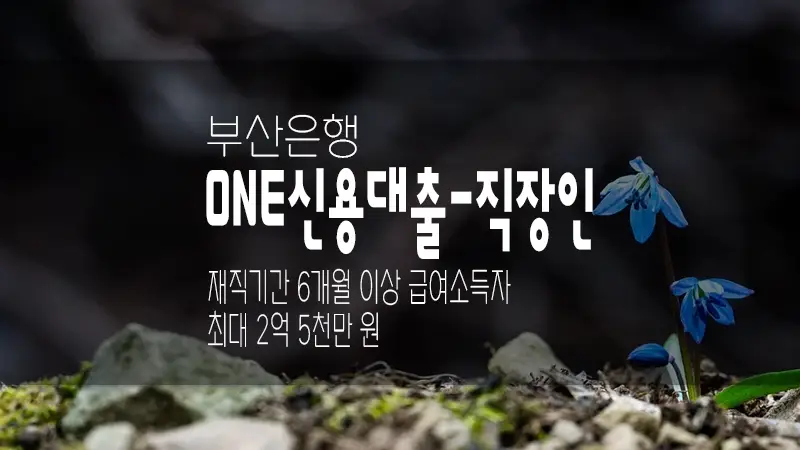 부산은행 ONE신용대출-직장인 금리 및 한도 총정리&#44; 마이너스통장 가능