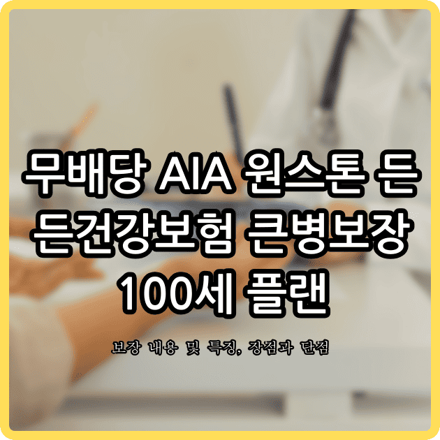 무배당 AIA 원스톤 든든건강보험 큰병보장 100세 플랜