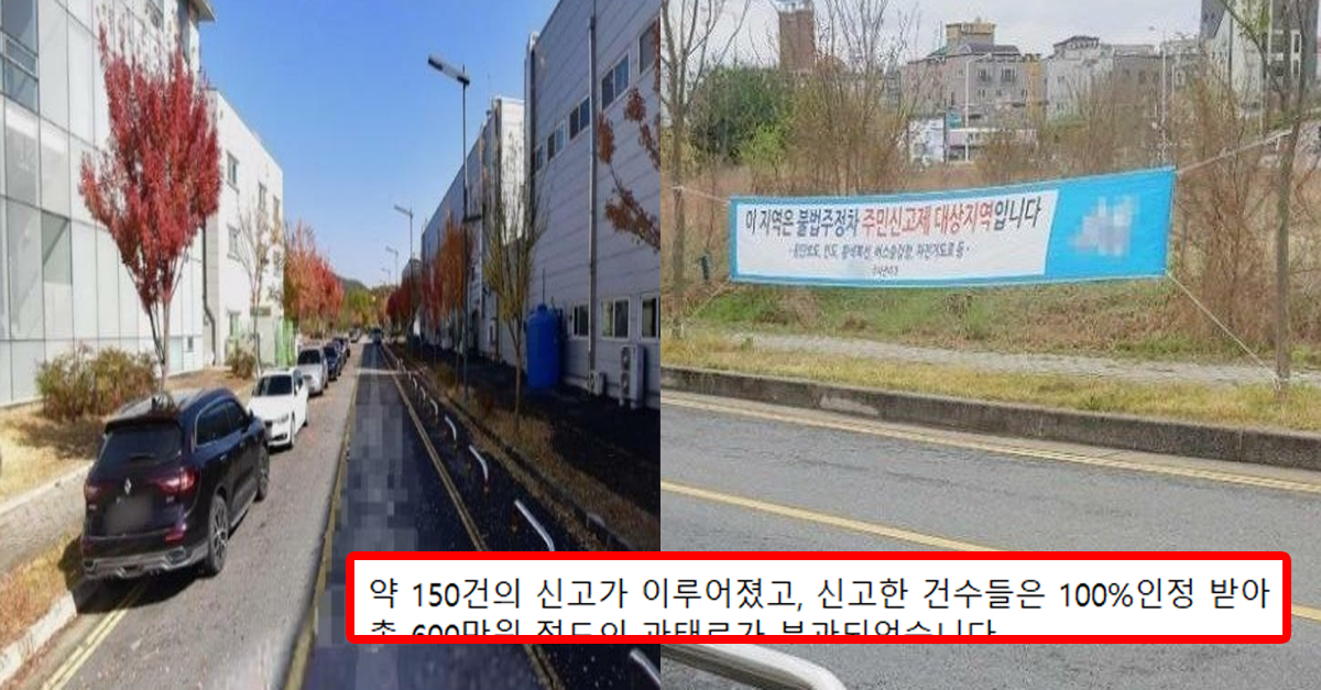  불법주차 차량들 약 150회 신고한 결과