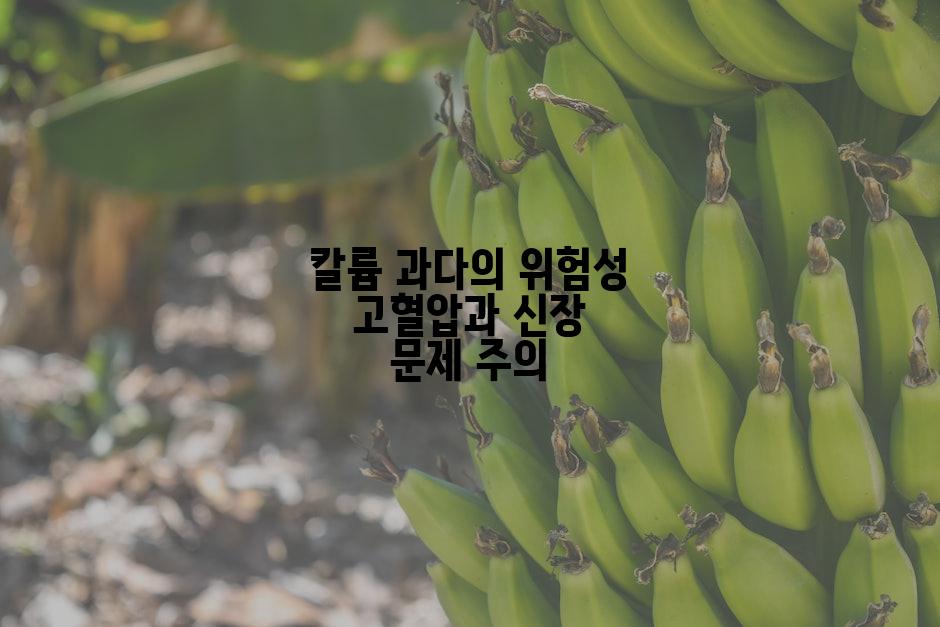 칼륨 과다의 위험성 고혈압과 신장 문제 주의