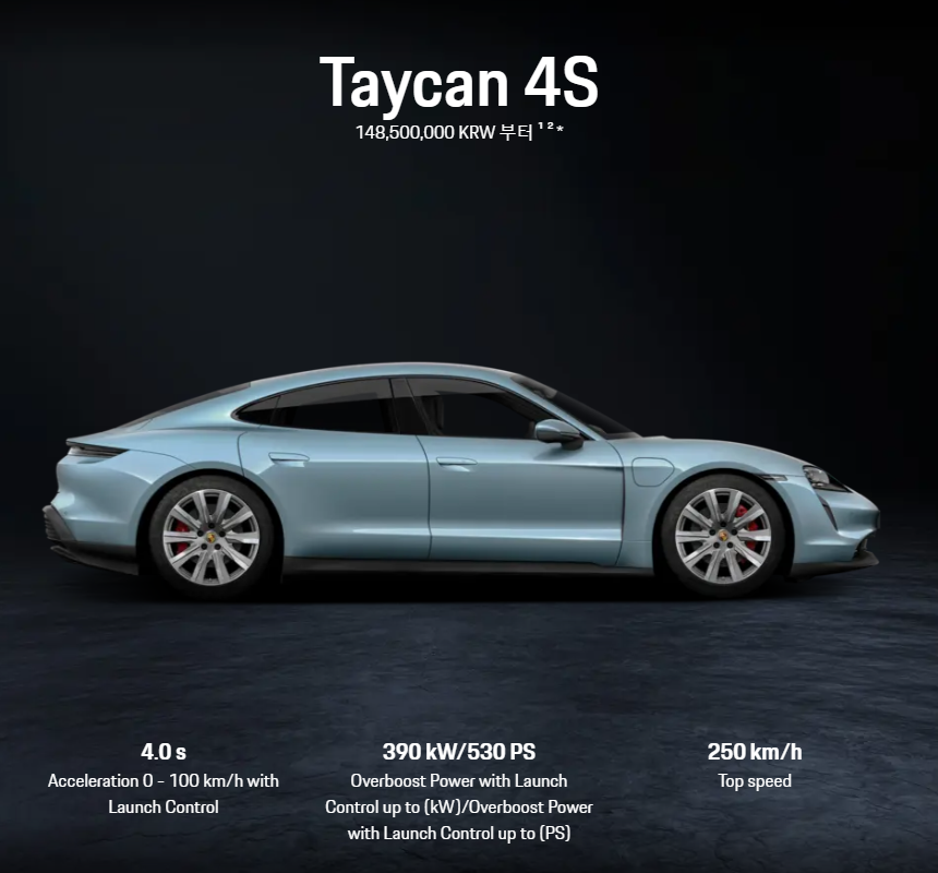 2022 포르쉐 타이칸 Porsche Taycan 차량정보과 가격