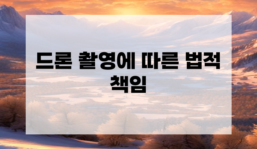 3. 드론 촬영에 따른 법적 책임