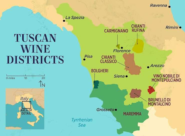 토스카나주의 주요 와인 생산지