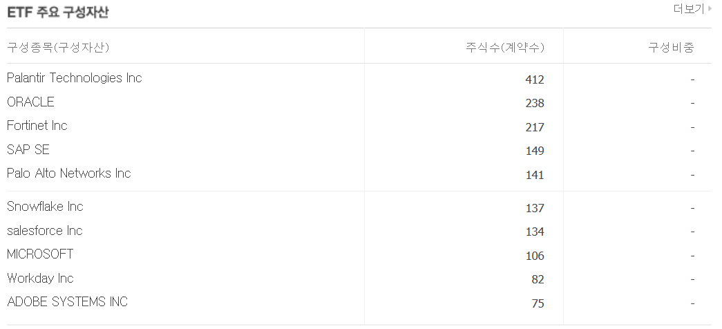 SOL 미국 AI 소프트웨어 ETF 구성종목