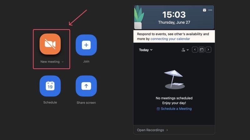비디오 회의 앱(Zoom)을 사용하여 Mac에서 화면 녹화