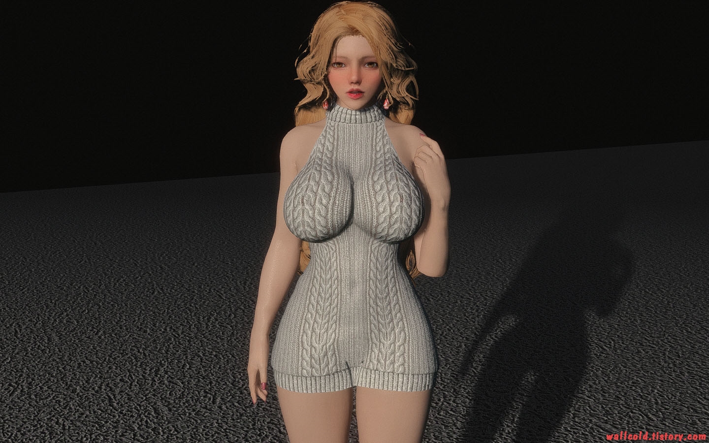 스카이림 의상 - 캐쥬얼 의상 sexy sweater smp clothes skyrim mod 003