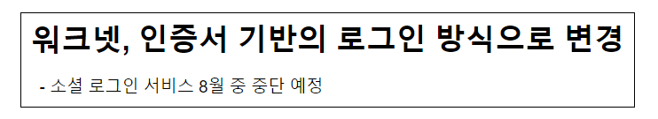  워크넷, 인증서 기반의 로그인 방식으로 변경