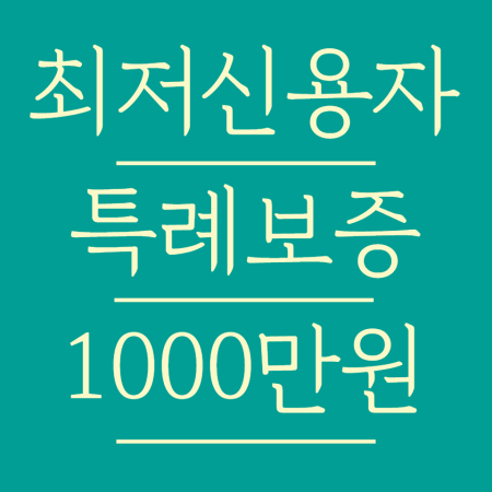 최저신용자 특례보증 1000만원 신규