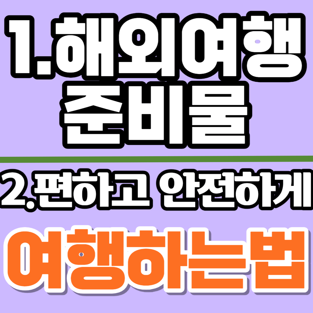  해외여행준비물과 편하고 안전하게 여행하는 요령-데이터사용/도난방지/외화충전식선불카드사용/해외여행자보험