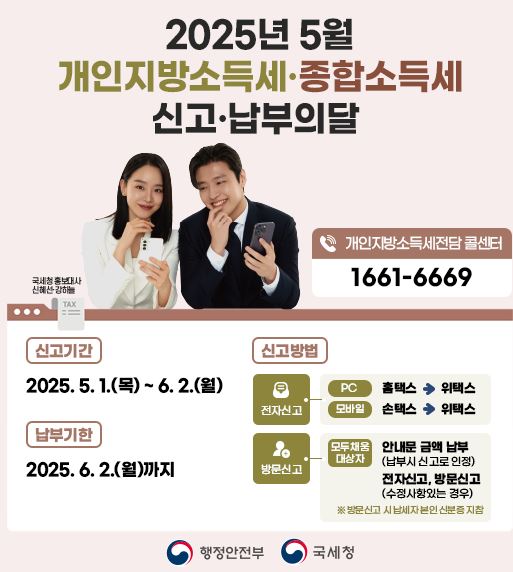 개인지방소득세.종합소득세 신고.납부의달