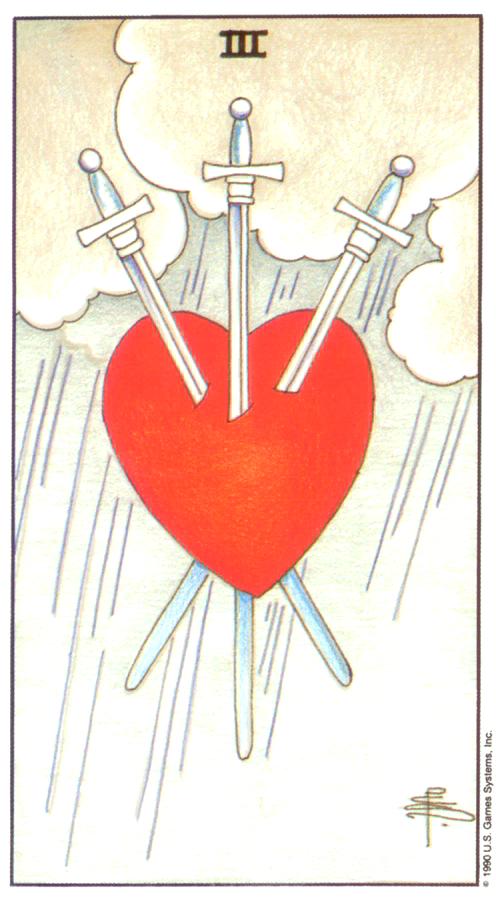  [마이너/소드/정방향] Three of Swords (소드 3번) 해석/풀이/키워드/정리
