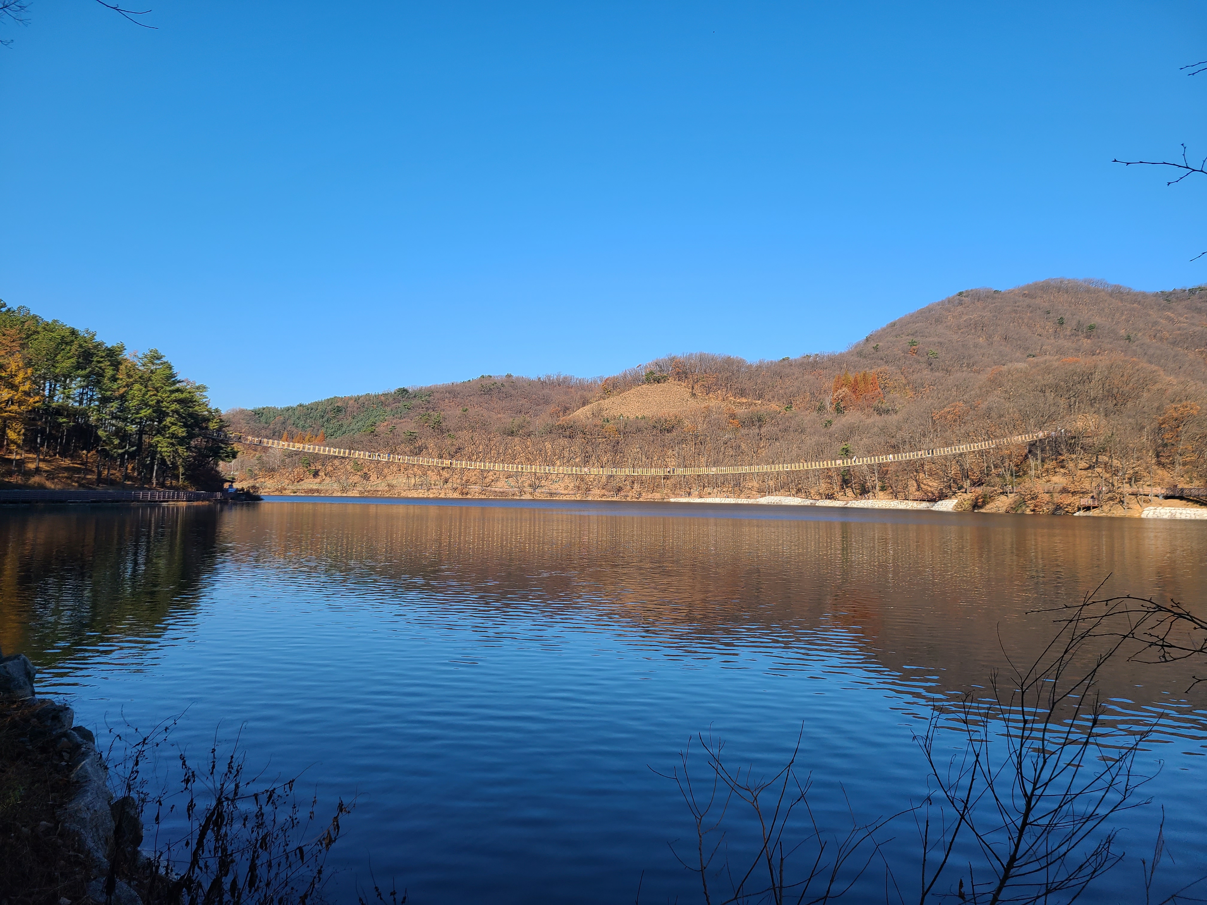 마장호수 출렁다리 옆모습