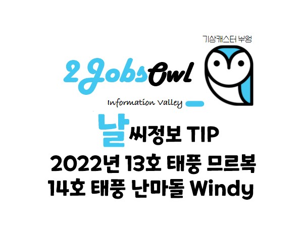 날씨정보 TIP 2022년 13호 태풍 므르복 & 14호 태풍 난마돌 - Windy