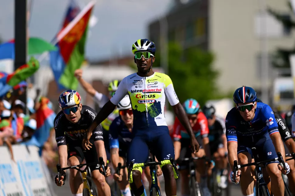 Biniam Girmay of Intermarché-Circus-Wanty wins stage 2(Image credit: Dario Belingheri/Getty Images)