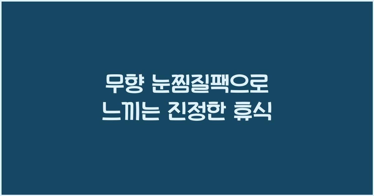 무향 눈찜질팩