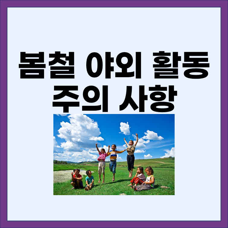  봄철 야외 활동시 주의 사항