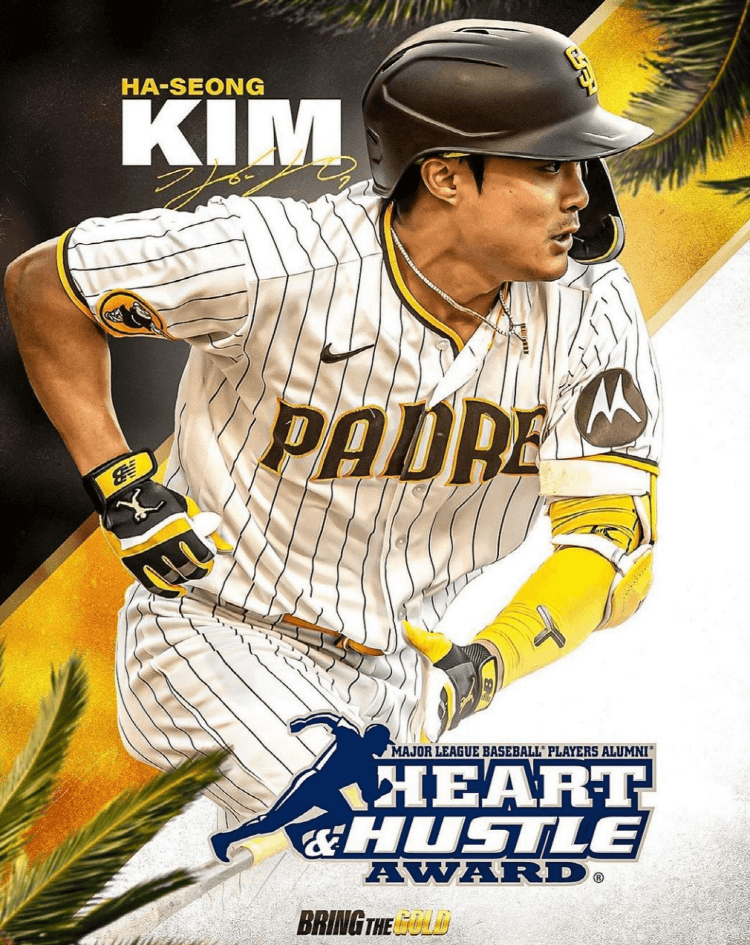 김하성은 이미 "히트 앤 허슬" 수상후보이기도 하며 2년 연속 골든글러브 후보에 올랐다(출처: 김하성 인스타)