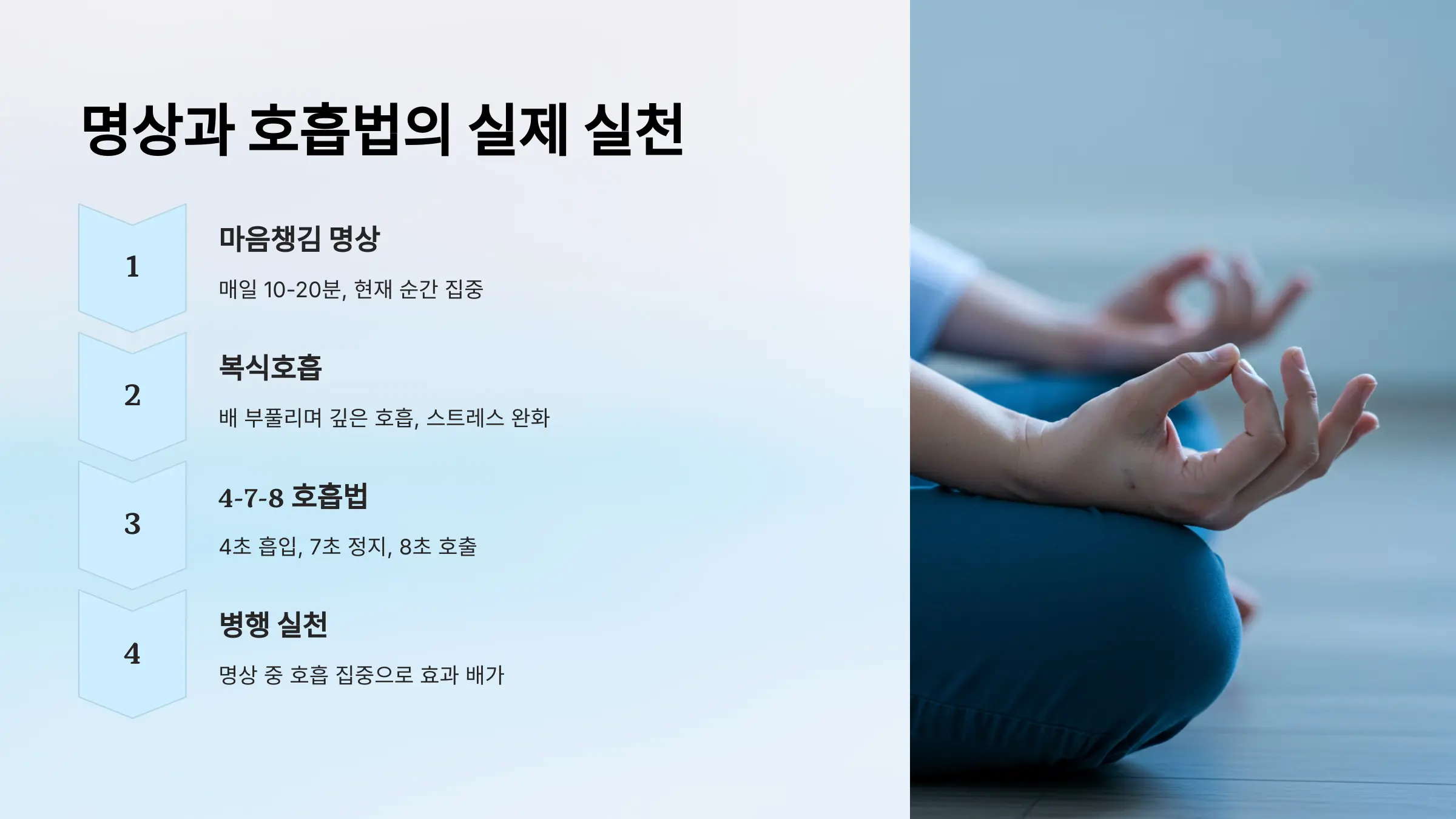 명상과 호흡법의 실제 실천과 생리적 효과