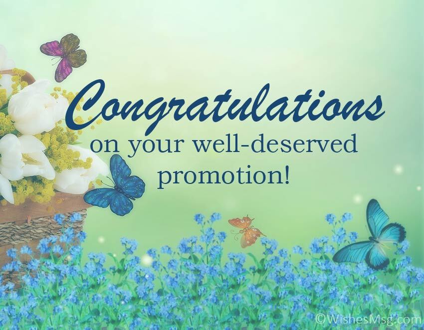 Congrats on promotion