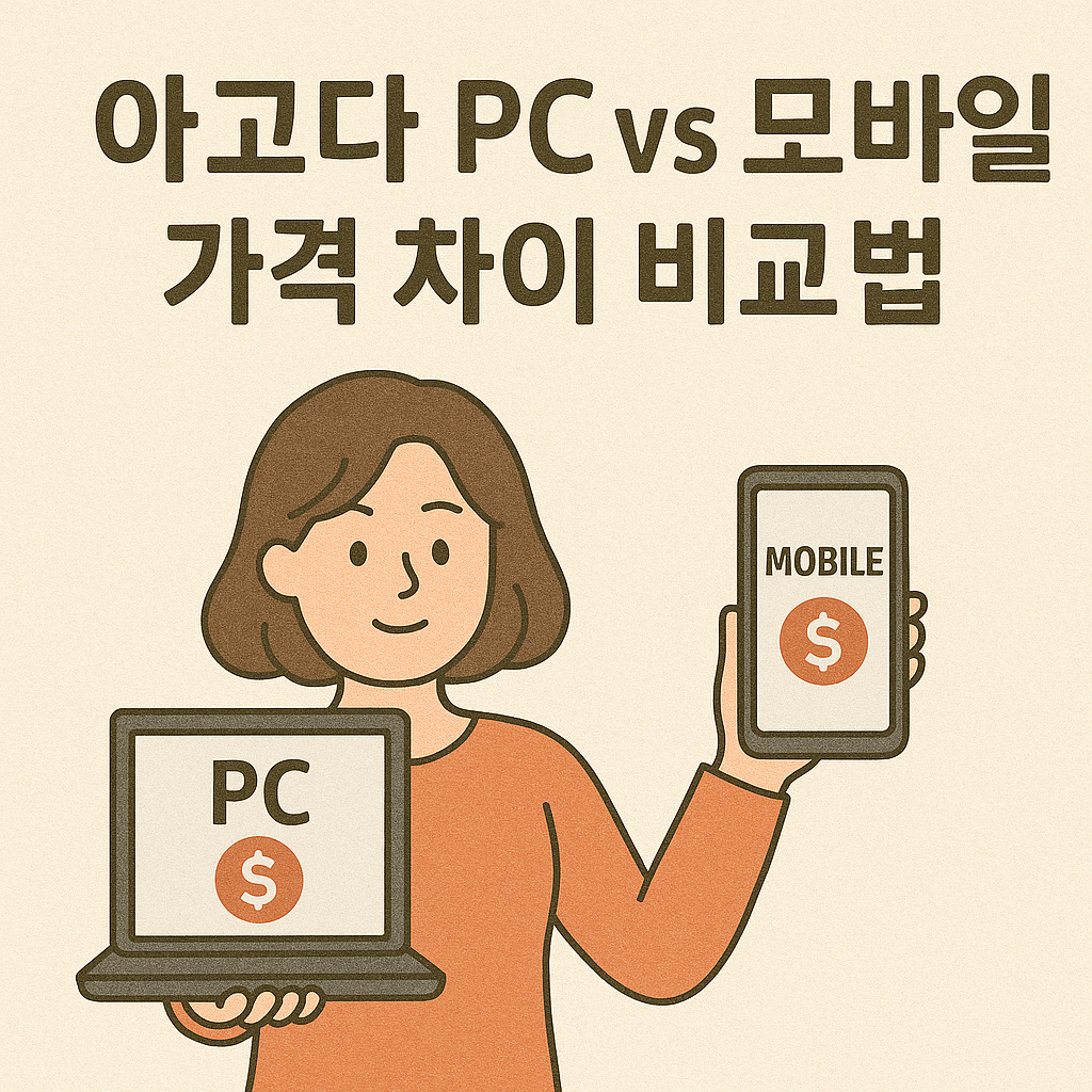 아고다 PC vs 모바일 가격 차이 비교법