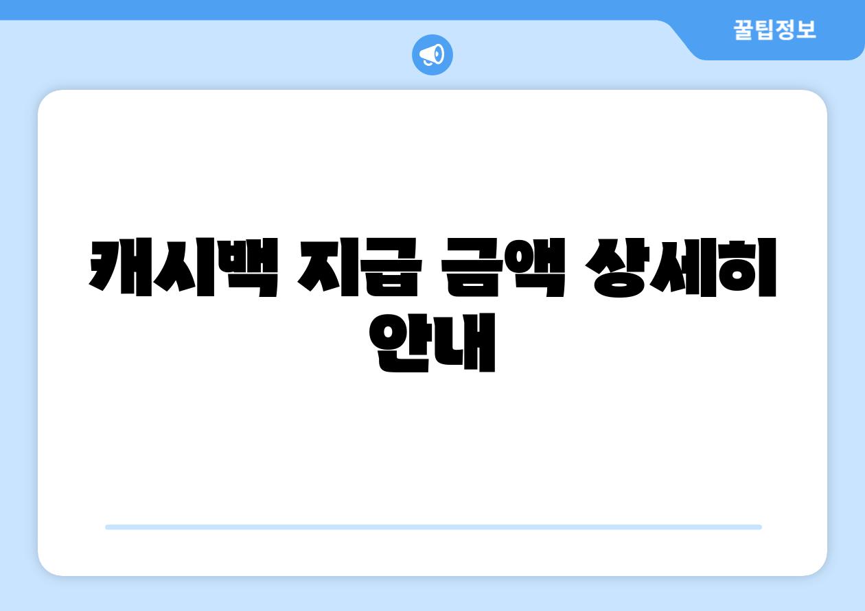 캐시백 지급 금액 상세히 공지