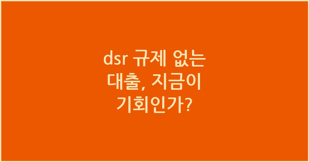 dsr 규제 없는 대출