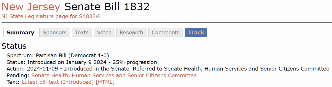뉴저지주의 SB 1832 법안
