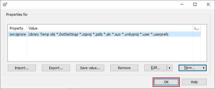코더제로 유니티 기타 유니티 TortoiseSVN Property value OK