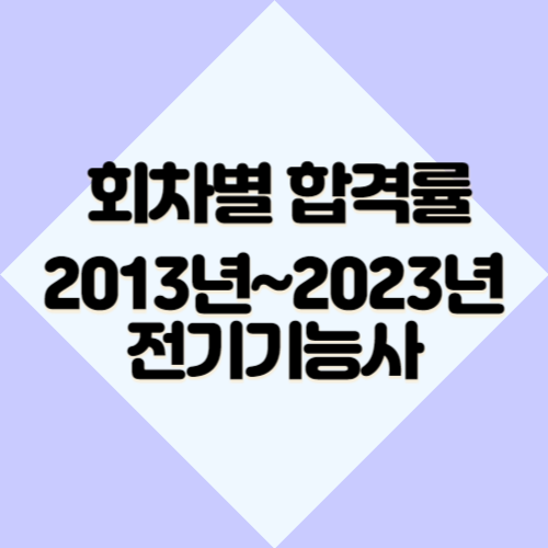 전기기능사 [최신] 2013년~2023년 회차별 필기&실기 합격률