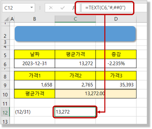 Text 함수 - 숫자 서식 적용하기