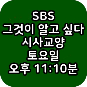  그것이 알고 싶다 SBS  시사교양 토요일 오후 11:10분