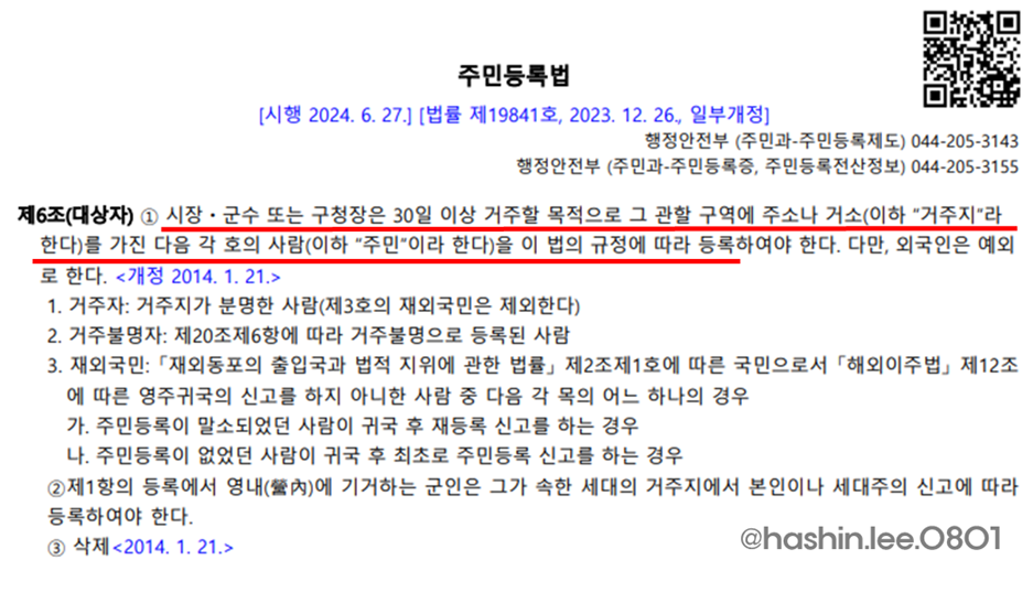 주민등록법 제6조: 대상자