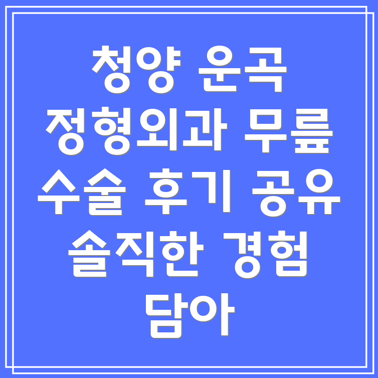 무릎 수술 후기