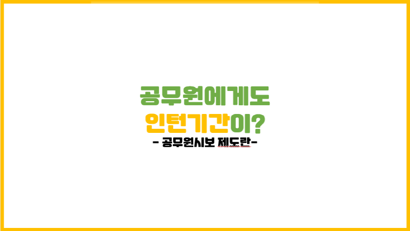  [시보공무원] 공무원시보기간에는 잘못하면 짤립니다..?!