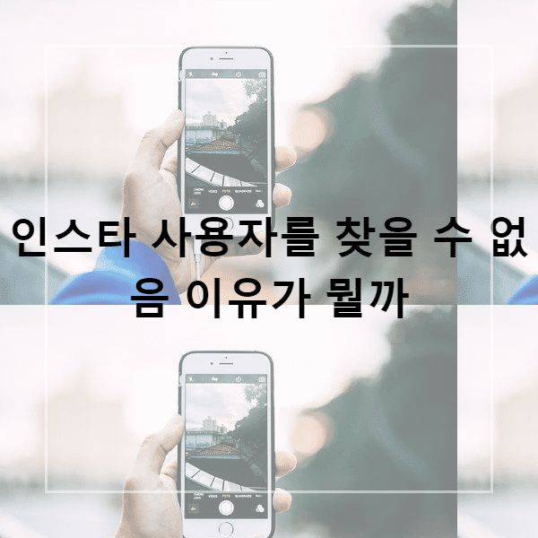  인스타 사용자를 찾을 수 없음 이유가 뭘까