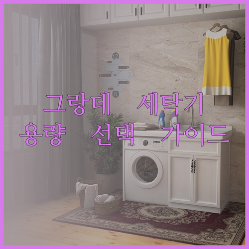 삼성 그랑데 세탁기 용량별 선택 가이