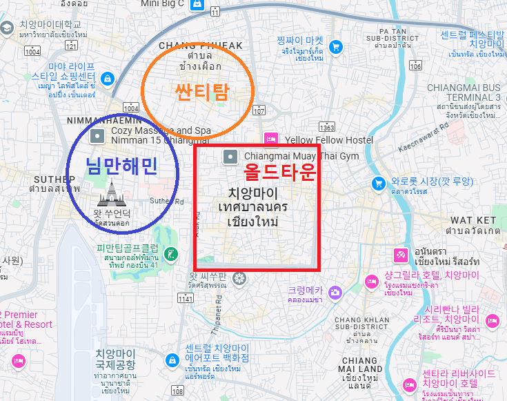 치앙마이 관광 지도