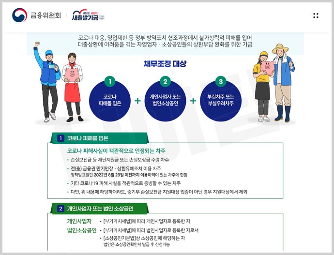 새출발기금 신청 대상