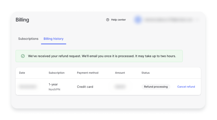 NordVPN 환불 05